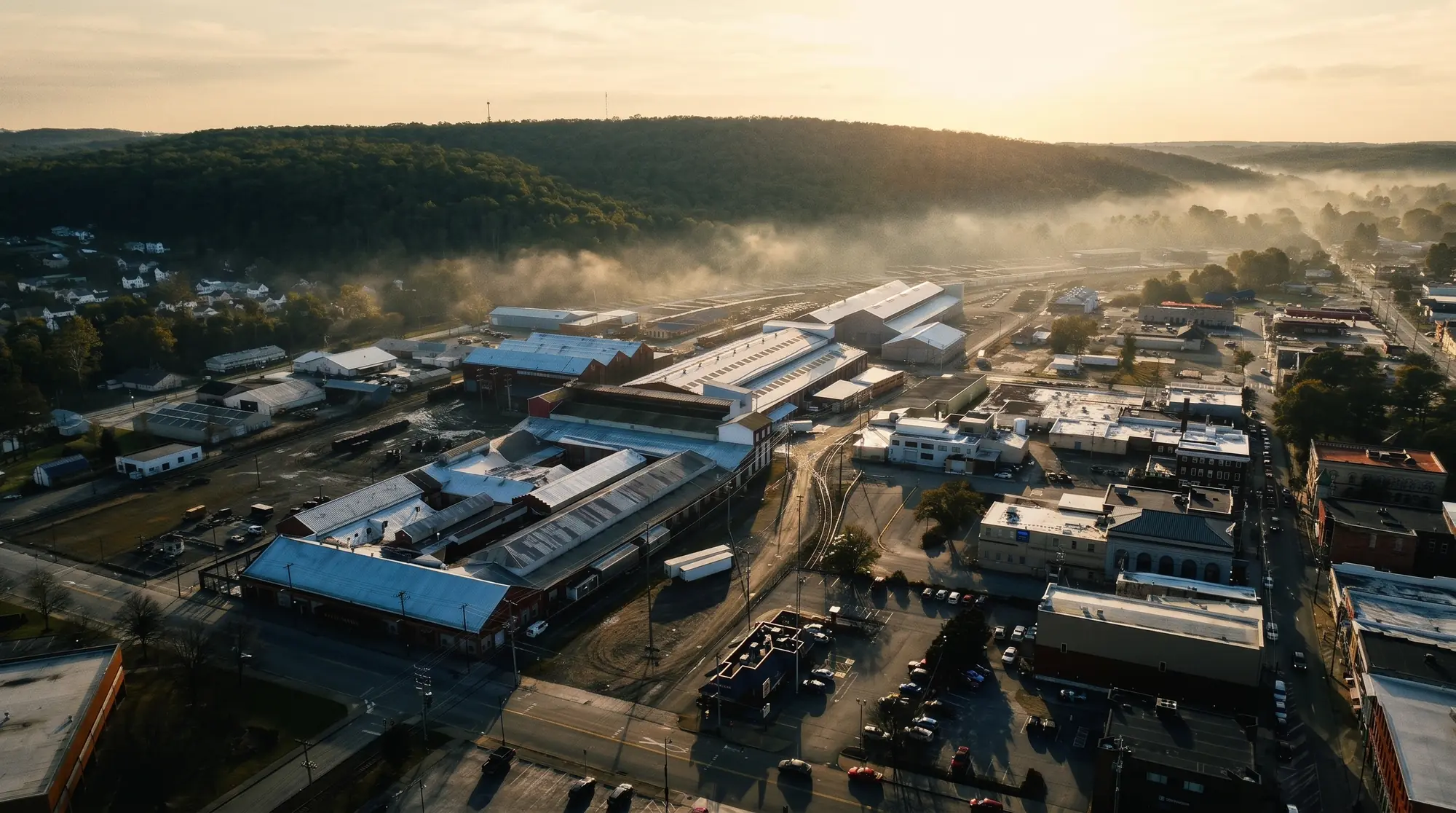 Titusville's industrial district, from above